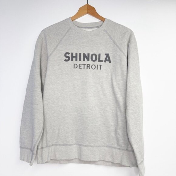 Shinola Detroit Logo Gray Crewneck Sweatshirt Size Large Unisex - Picture 1 of 5